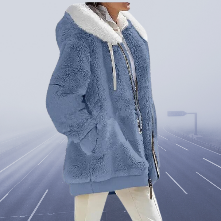 Frida™ - Blød Faux Fur Hættejakke