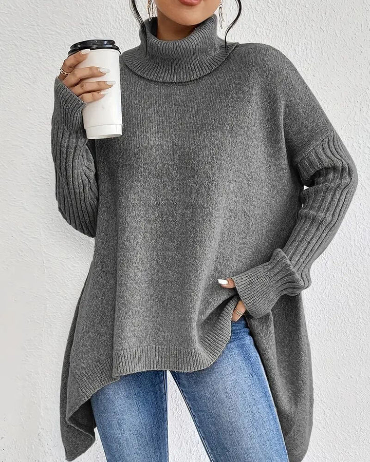 Grete™ – Elegant Asymmetrisk Højhalset Sweater