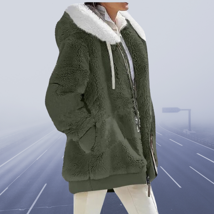 Frida™ - Blød Faux Fur Hættejakke