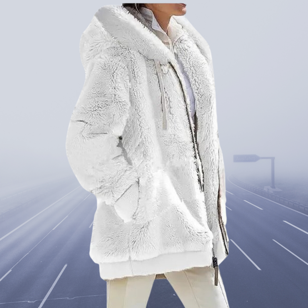 Frida™ - Blød Faux Fur Hættejakke