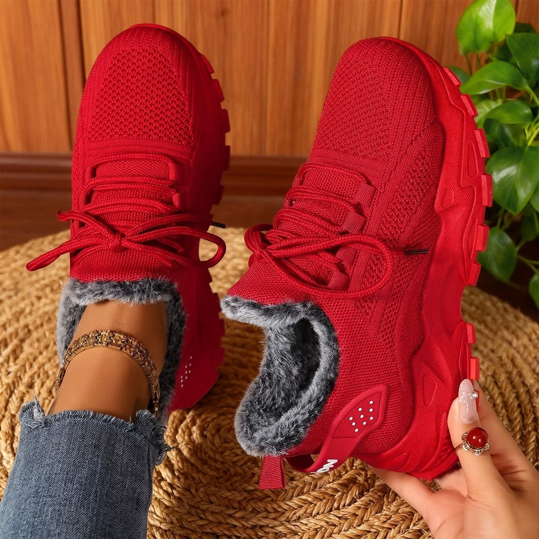 Nadia | Afslappede fleece-sneakers med snøring