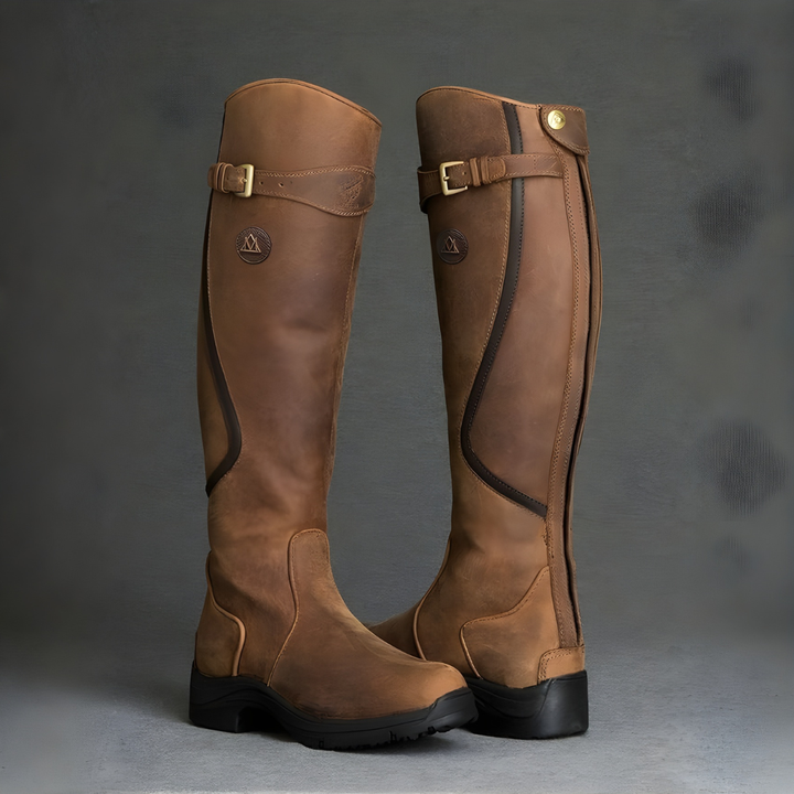 Fernanda | Vandtætte Læderstøvler op til Knæet