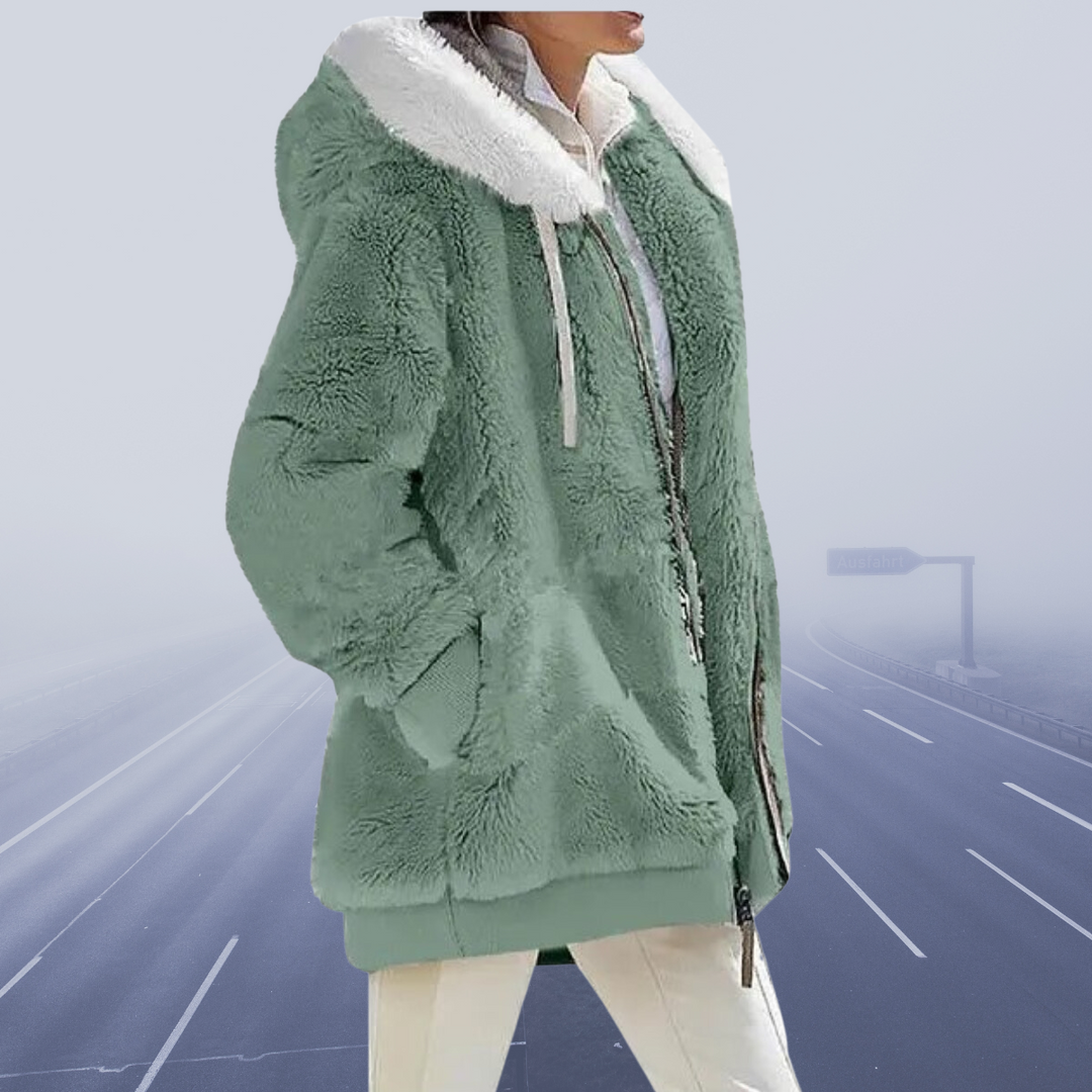 Frida™ - Blød Faux Fur Hættejakke